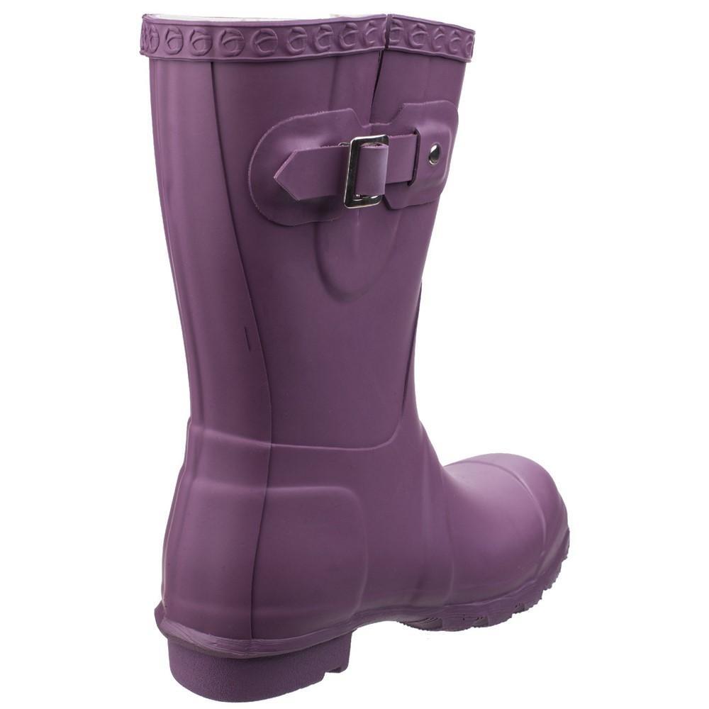 Womens/Ladies Windsor Short Waterproof Pull On Wellington Boots (Purple) 4/5