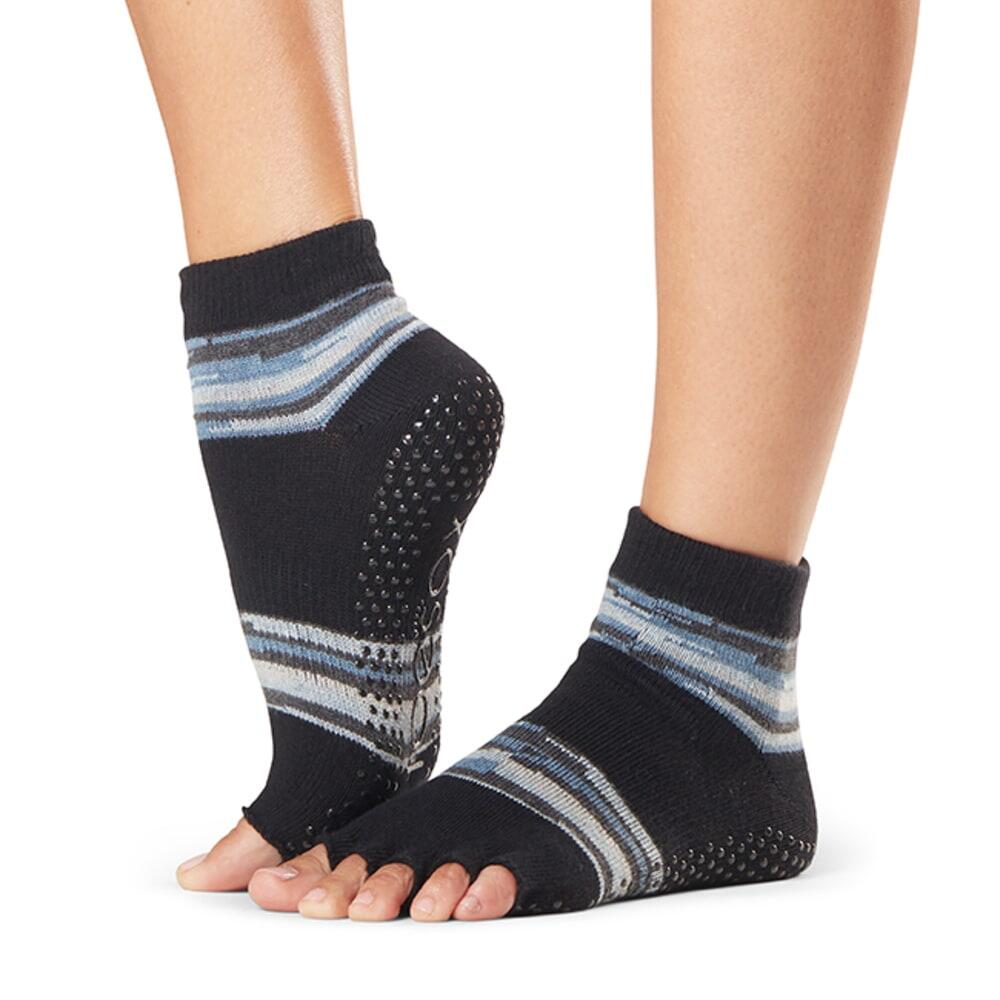 FITNESS-MAD Womens/Ladies Duet Half Toe Socks (Black/Blue/Grey)