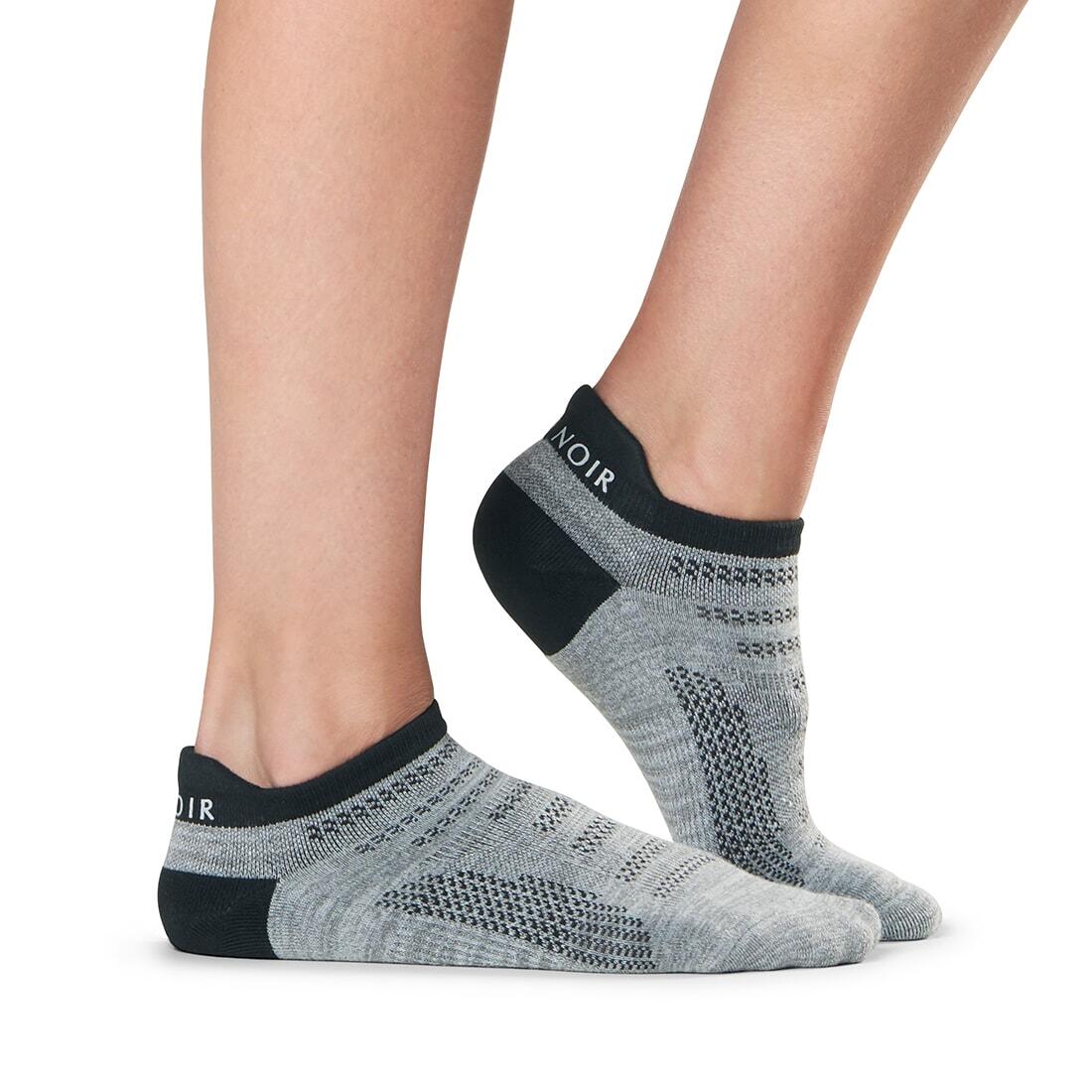 FITNESS-MAD Womens/Ladies Two Tone Sports Socks (Grey/Black)