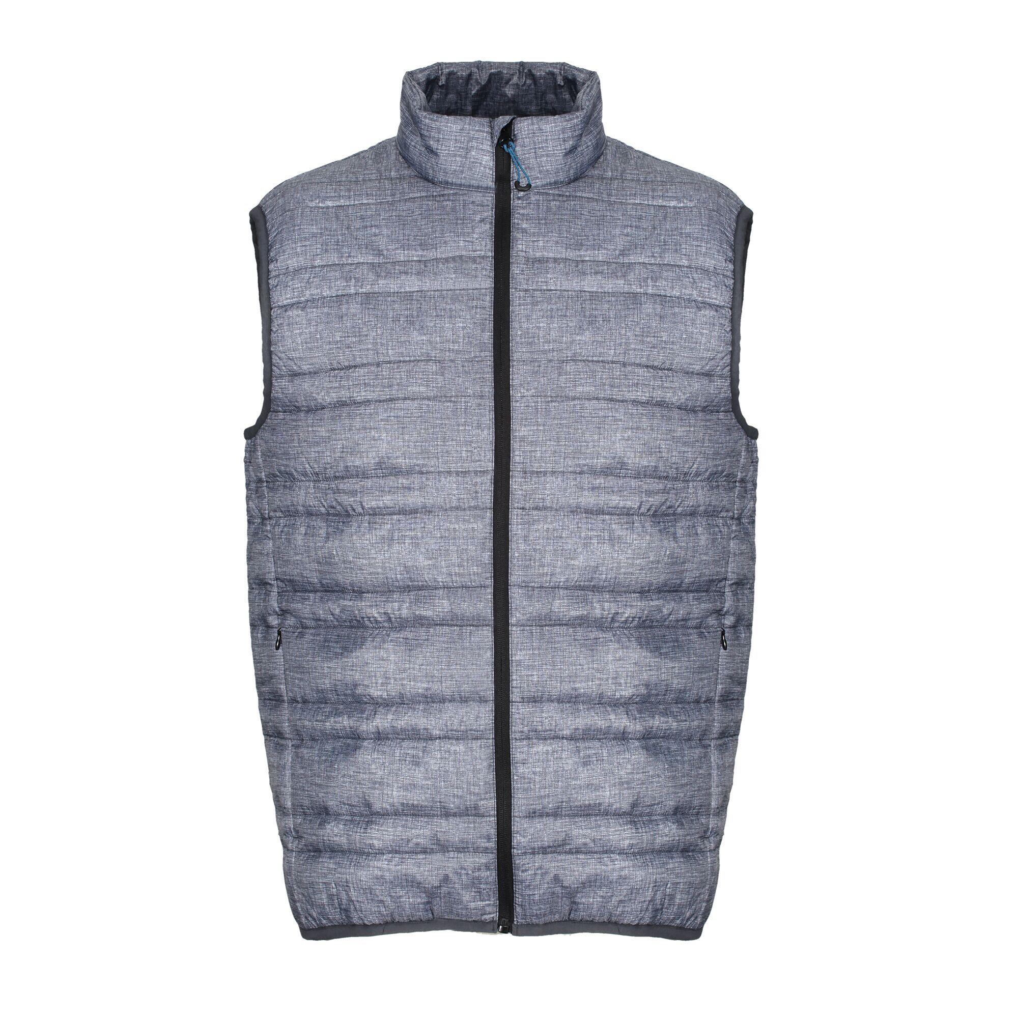 Mens Fire Down Padded Bodywarmer (Grey Marl/Black) 1/5