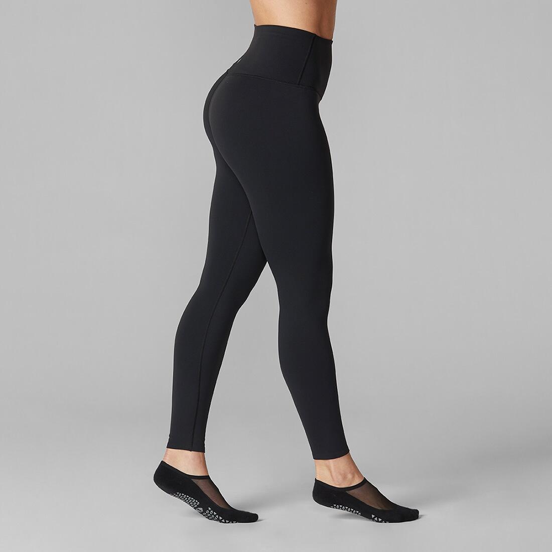 Womens/Ladies High Waist Leggings (Black) 3/4