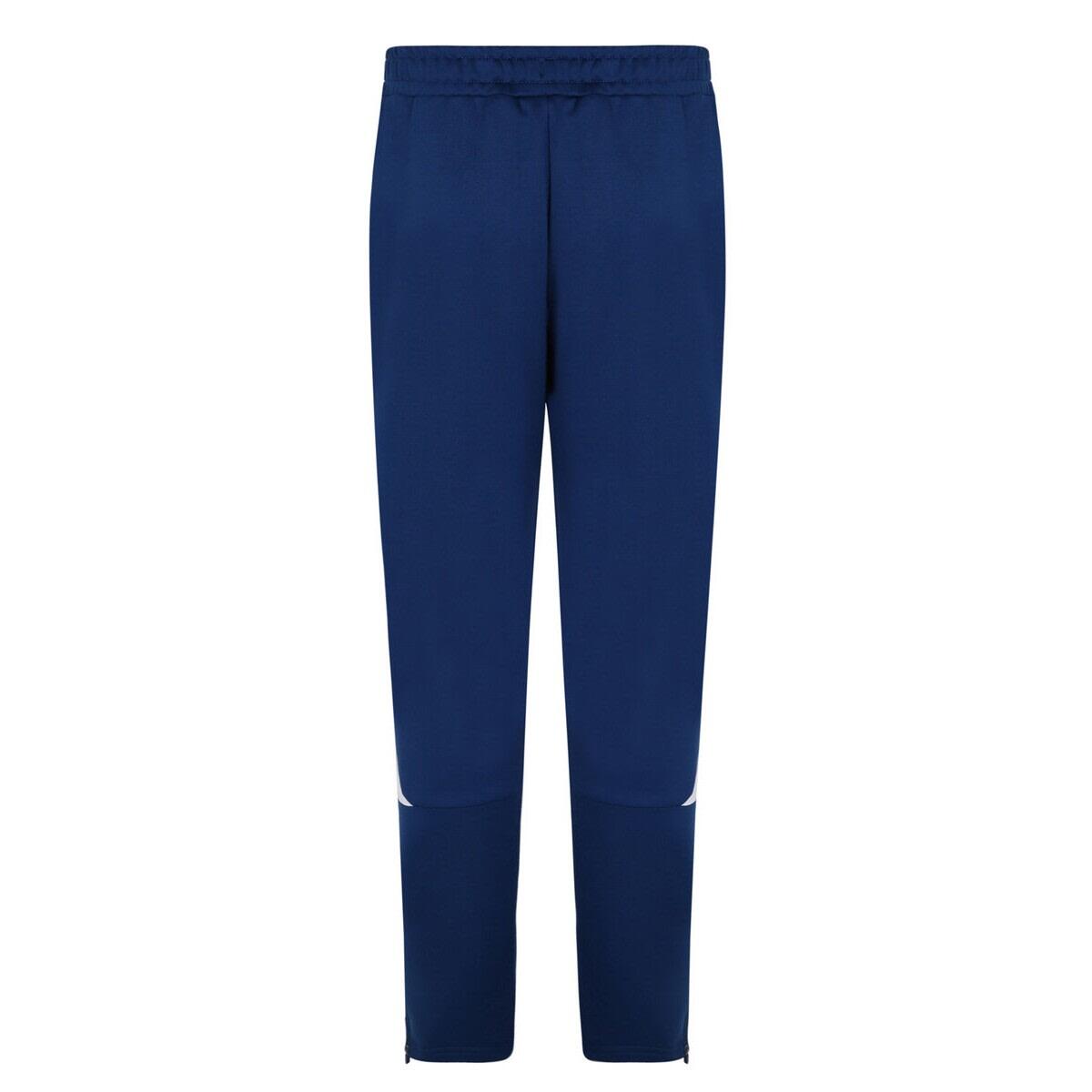 Childrens/Kids Total Tapered Training Jogging Bottoms (Navy/White) 2/2