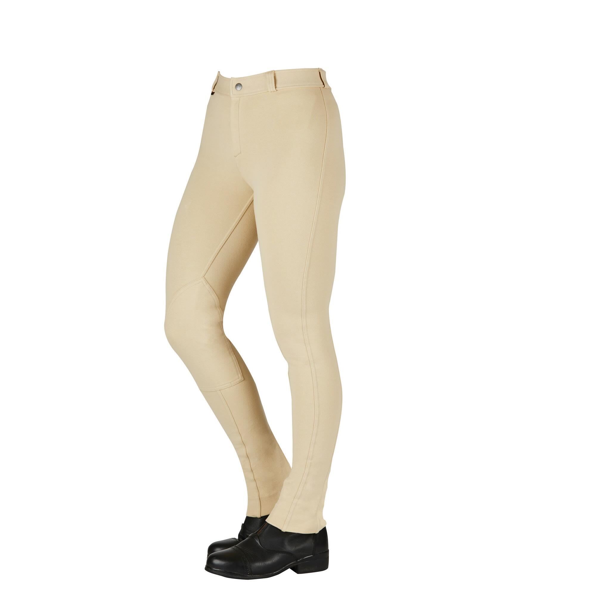 Womens/Ladies Warm Up Cotton Jodhpurs II (Beige) 1/3