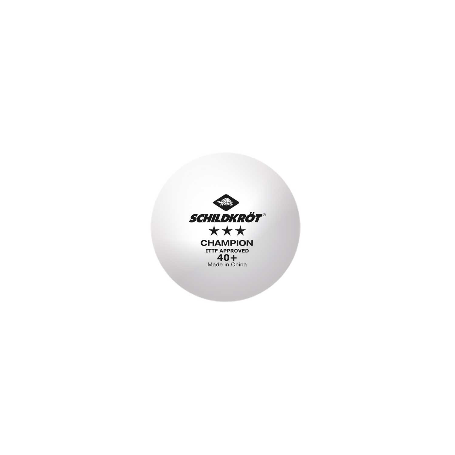 3Star Champion ITTF Table Tennis Balls (Pack of 3) (White/Black) 1/3