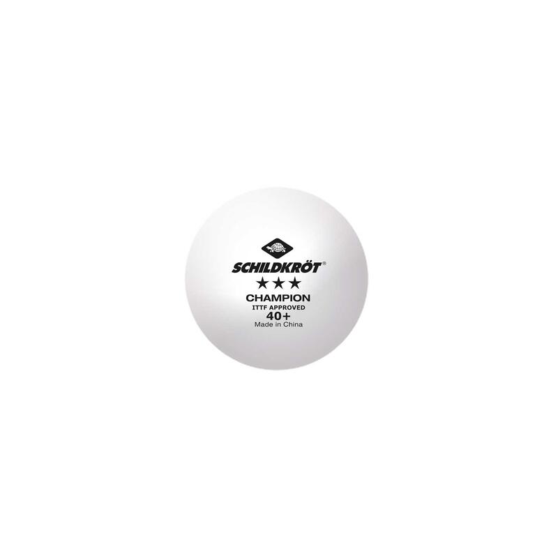 3Star Champion ITTF Table Tennis Balls (Pack of 3) (White/Black) DONIC SCHILDKRÖT Decathlon