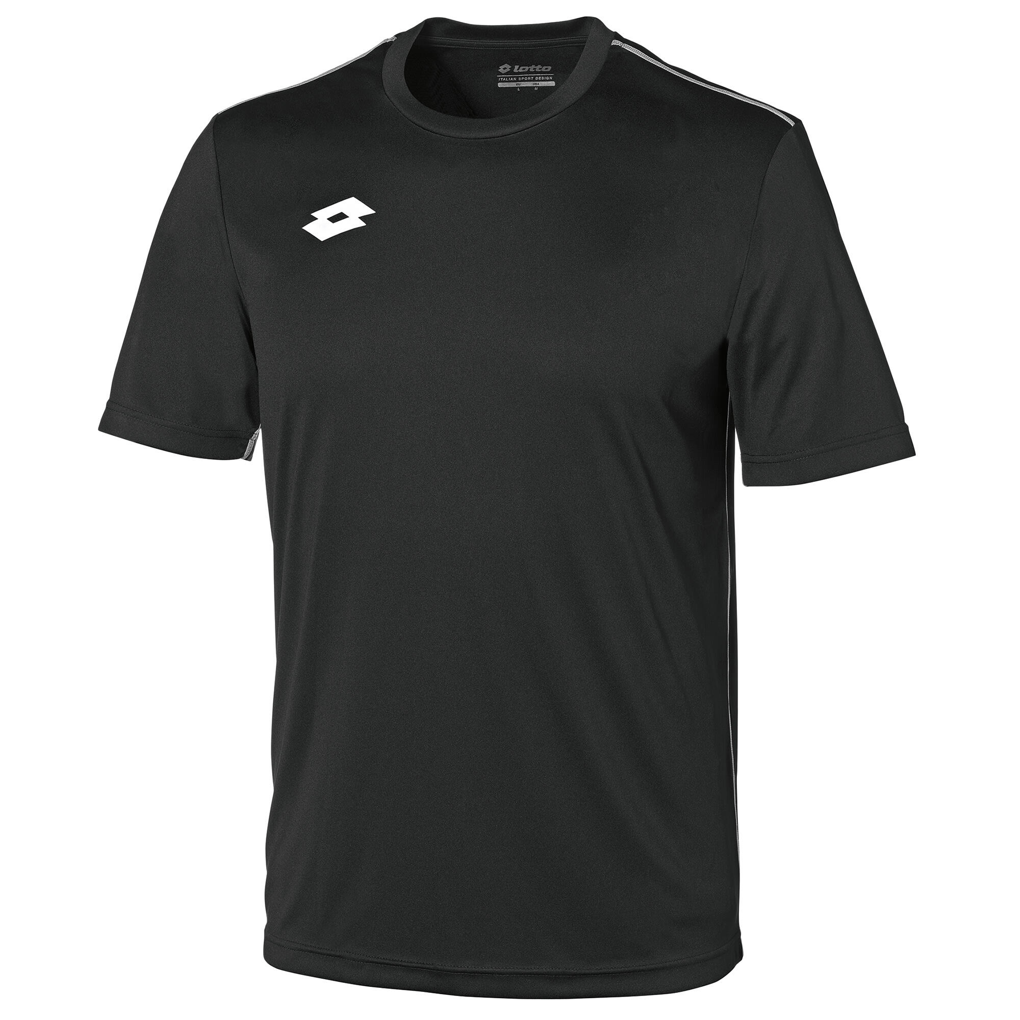 LOTTO Junior Unisex Delta Jersey Short Sleeve Shirt (Black/White)