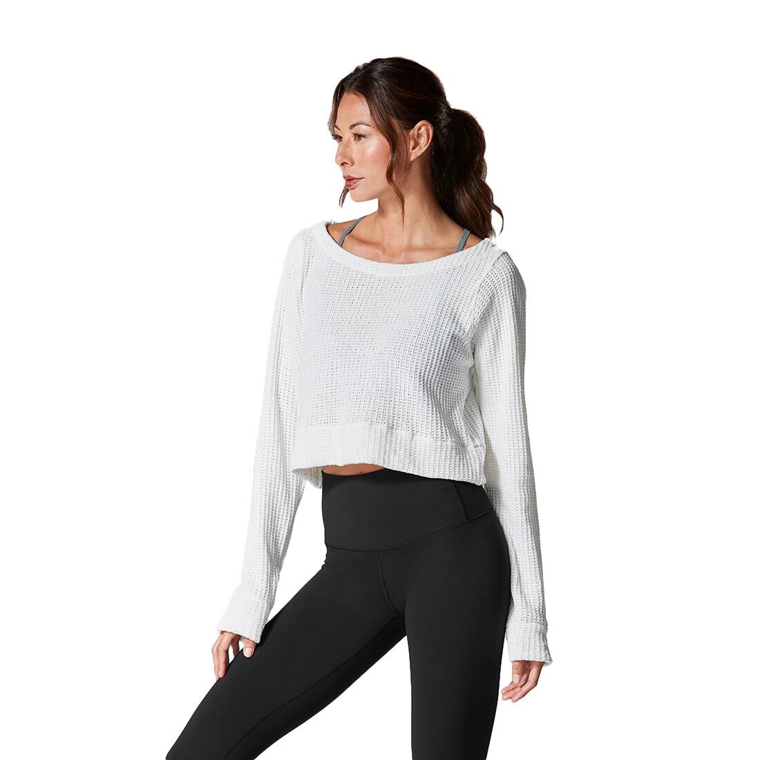 FITNESS-MAD Womens/Ladies Warm Up Sweatshirt (White)