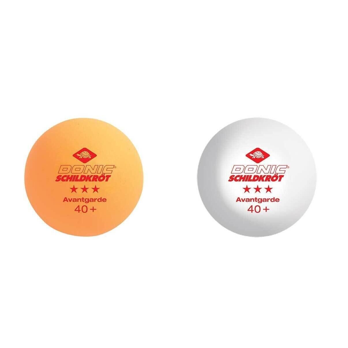 DONIC SCHILDKRÖT 3Star Avantgarde Table Tennis Balls (Pack of 6) (White/Red/Yellow)