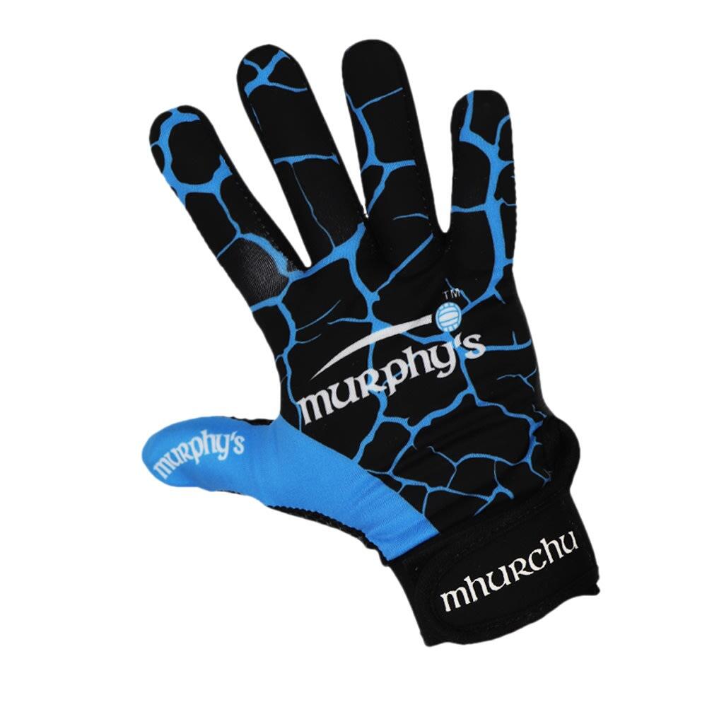 Unisex Adult Crackle Effect Gaelic Gloves (Black/Blue) 1/4