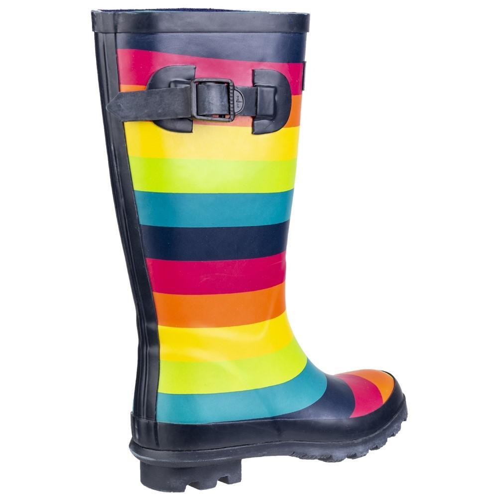 Children/Kids Rainbow Wellington Boots (Multicoloured) 3/4