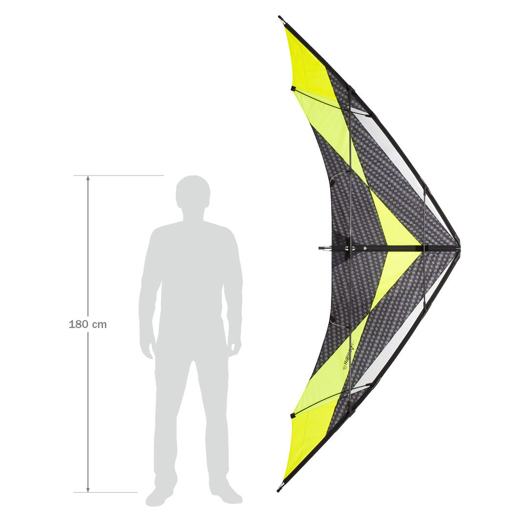 Aquilone acrobatico HQ Arrow XL 117485 Giallo 270 x 120 cm 3/7