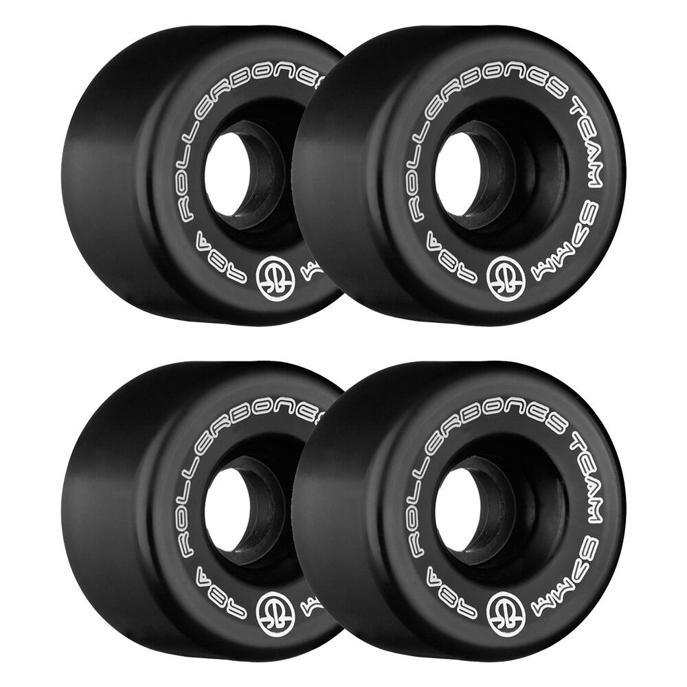 ROLLERBONES TEAM LOGO – INDOOR QUAD ROLLER SKATE WHEELS – 57MM 98A – SET OF 8 2/5