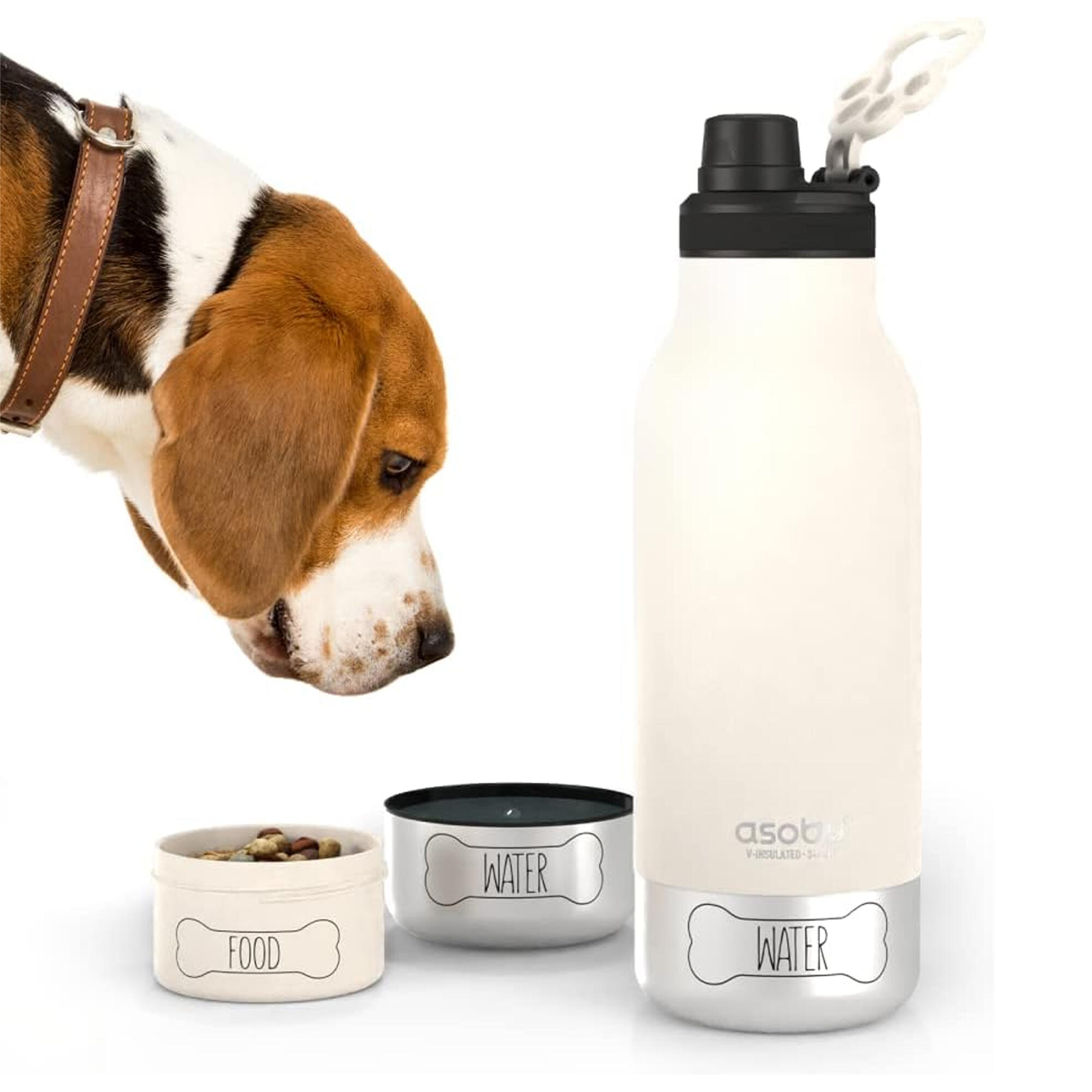 Buddy Water Bottle with Removable Dog Water Bowl White 1005ml 2/5