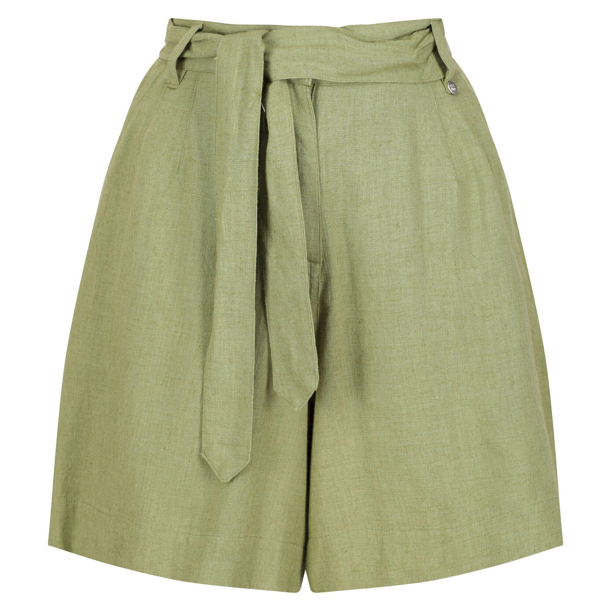Womens/Ladies Sabela Paper Bag Shorts (Green Fields) 1/5