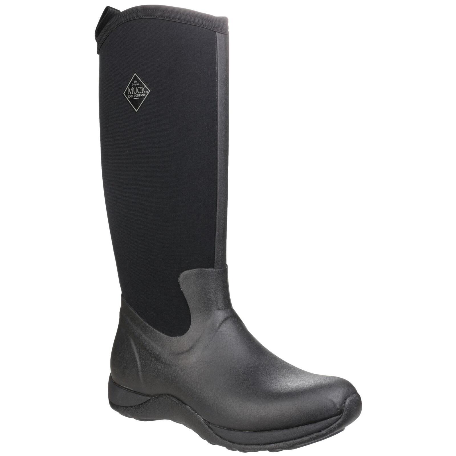 Unisex Arctic Adventure Pull On Wellington Boots (Black/Black) 1/2