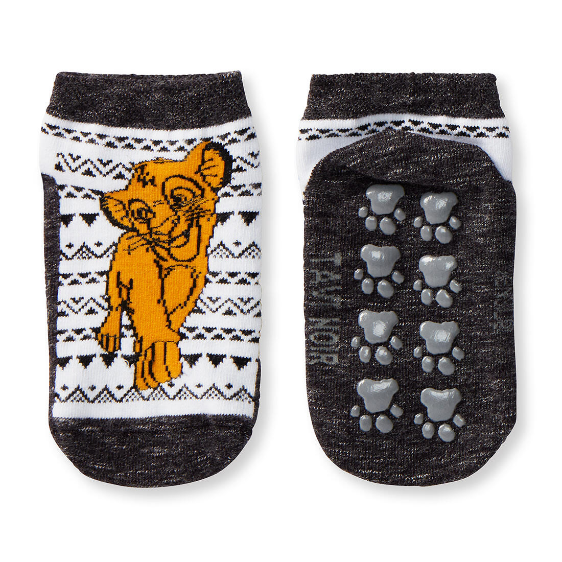 Childrens/Kids Tiny Soles The Lion King Ankle Socks (Pack of 2) (Grey/Orange) 2/4