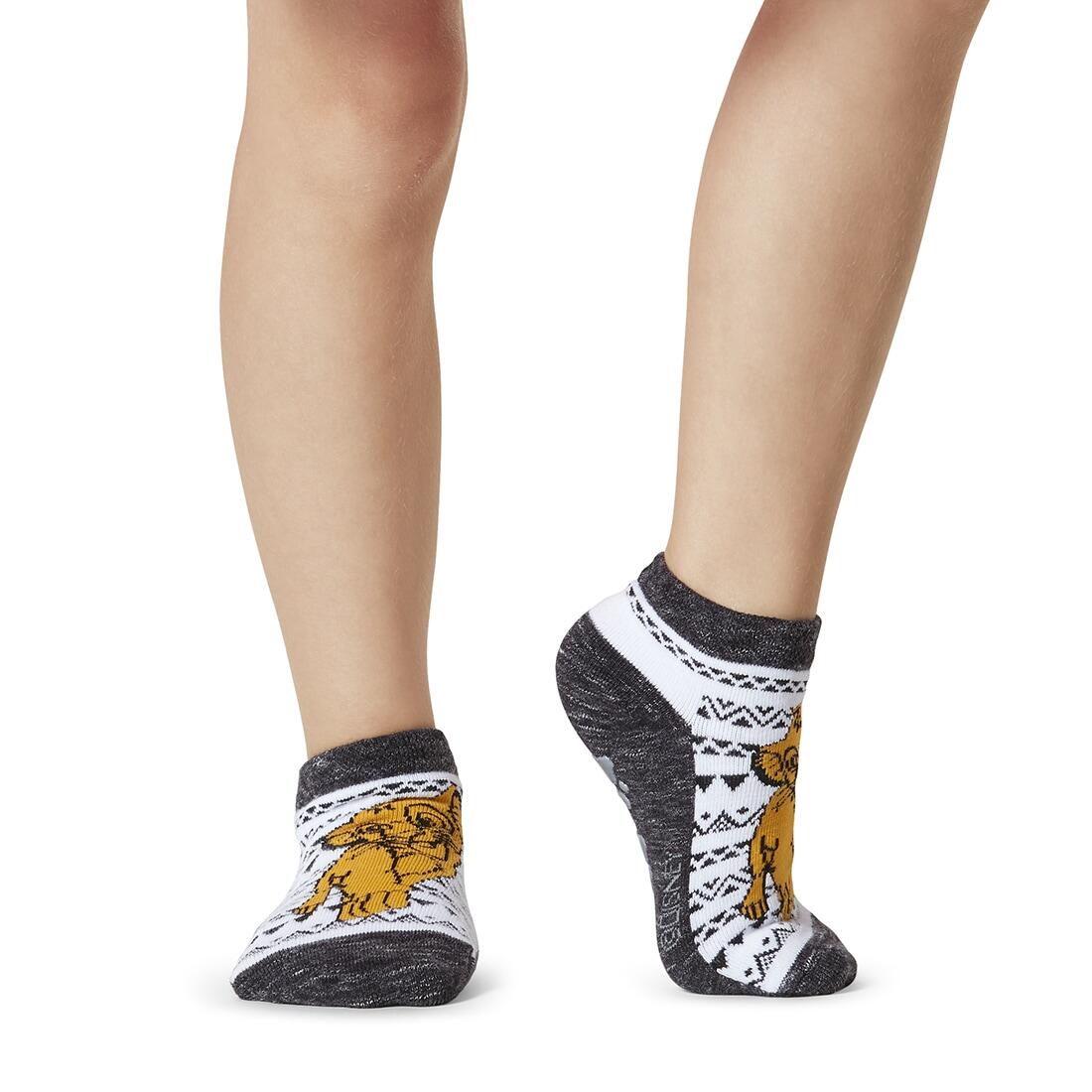 Childrens/Kids Tiny Soles The Lion King Ankle Socks (Pack of 2) (Grey/Orange) 4/4