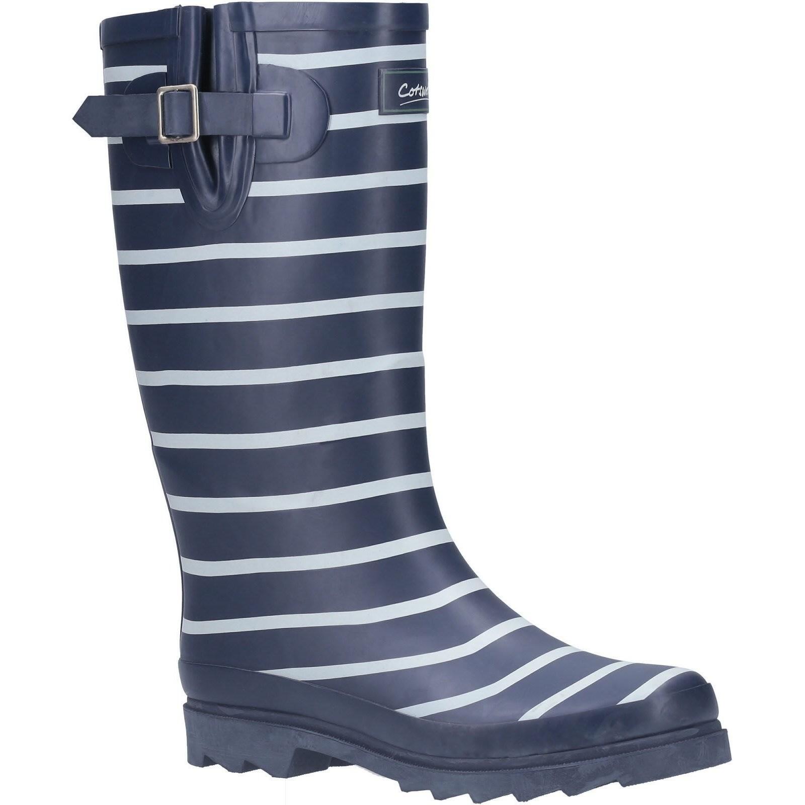 Womens/Ladies Sailor Rubber Wellington Boots (Navy) 1/5