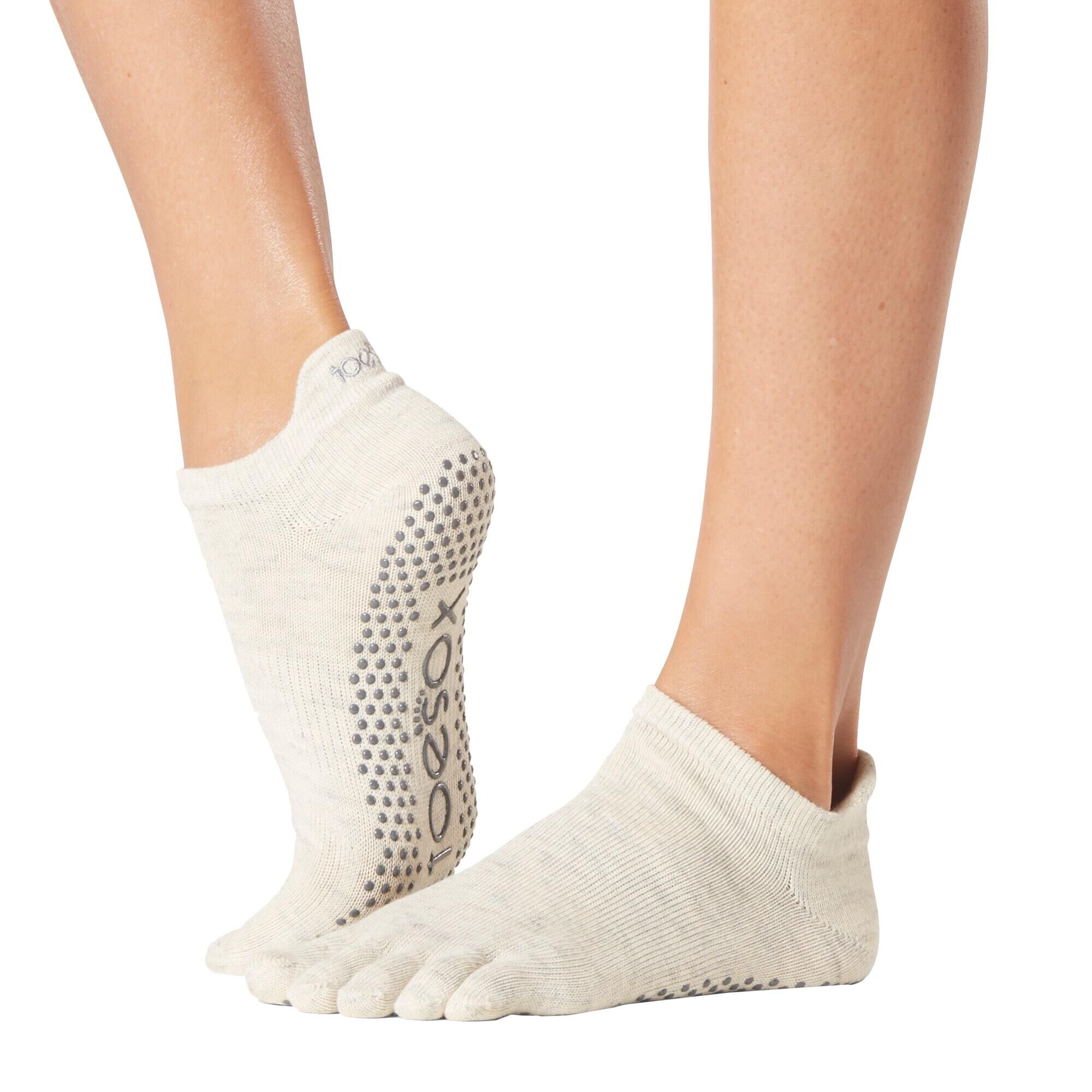 FITNESS-MAD Womens/Ladies Low Rise Toe Socks (Oatmeal)