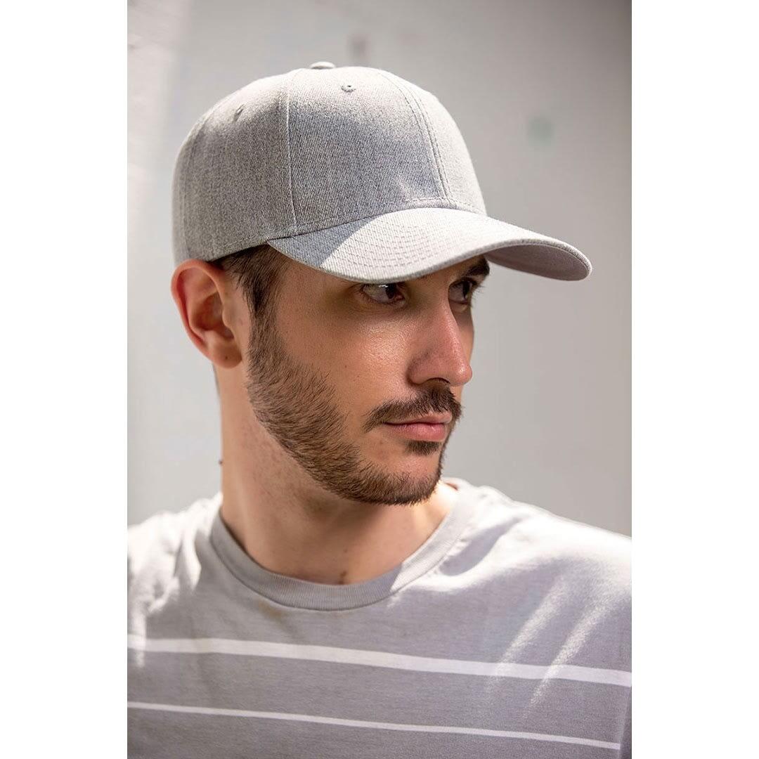 Beat Structured 6 Panel Cap (Grey Melange) 4/4