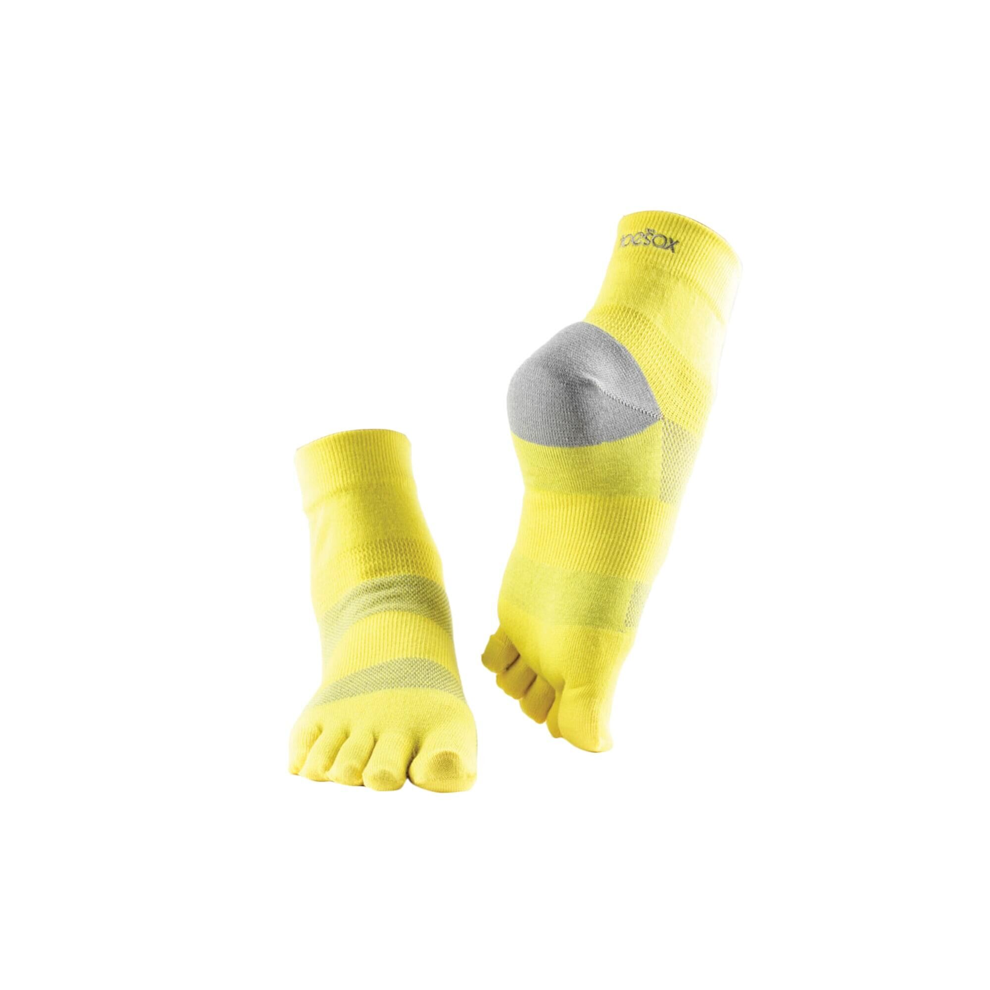 FITNESS-MAD Womens/Ladies Minnie Toe Socks (Yellow/Grey)