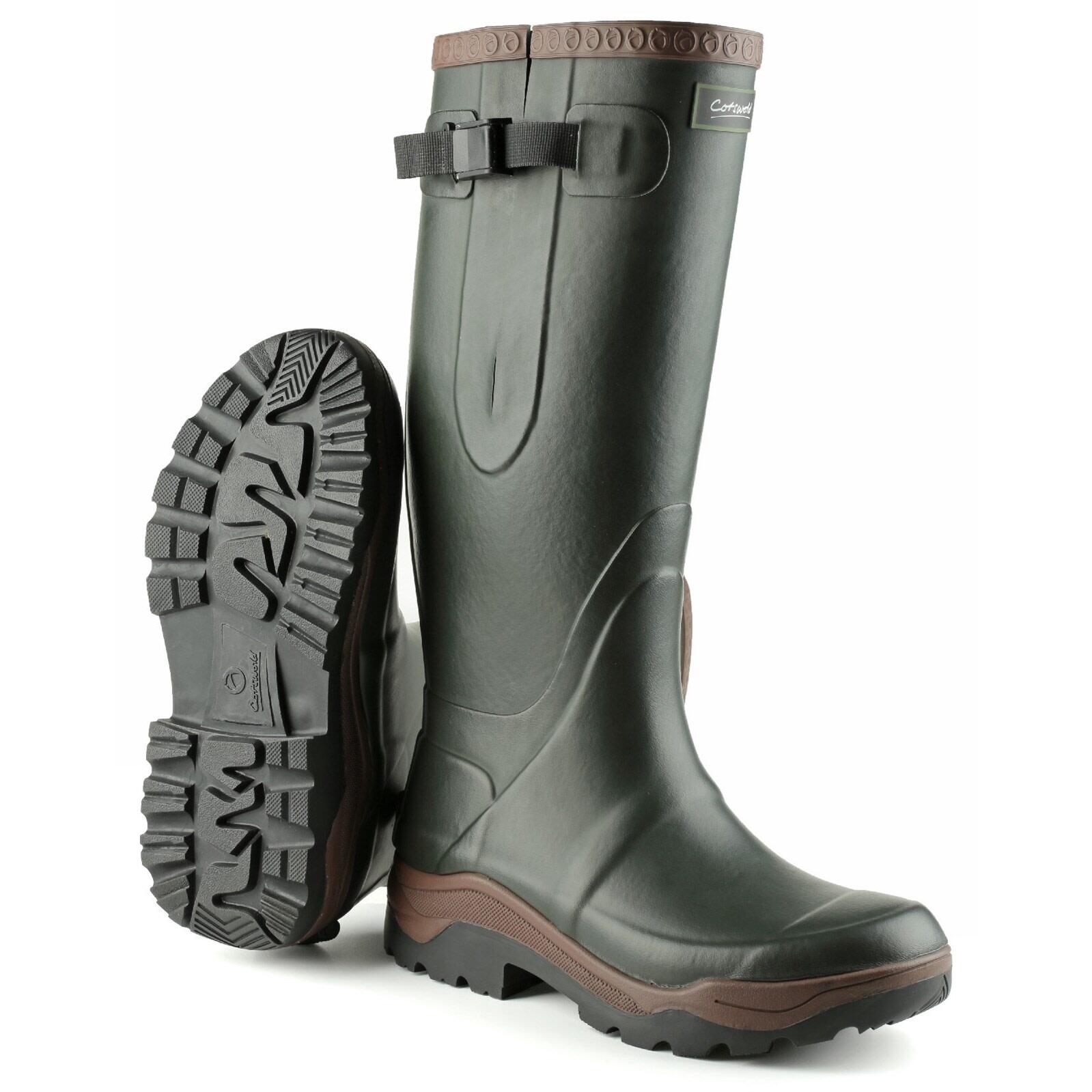 COTSWOLD Mens Compass Neoprene Wellington Boots (Green)