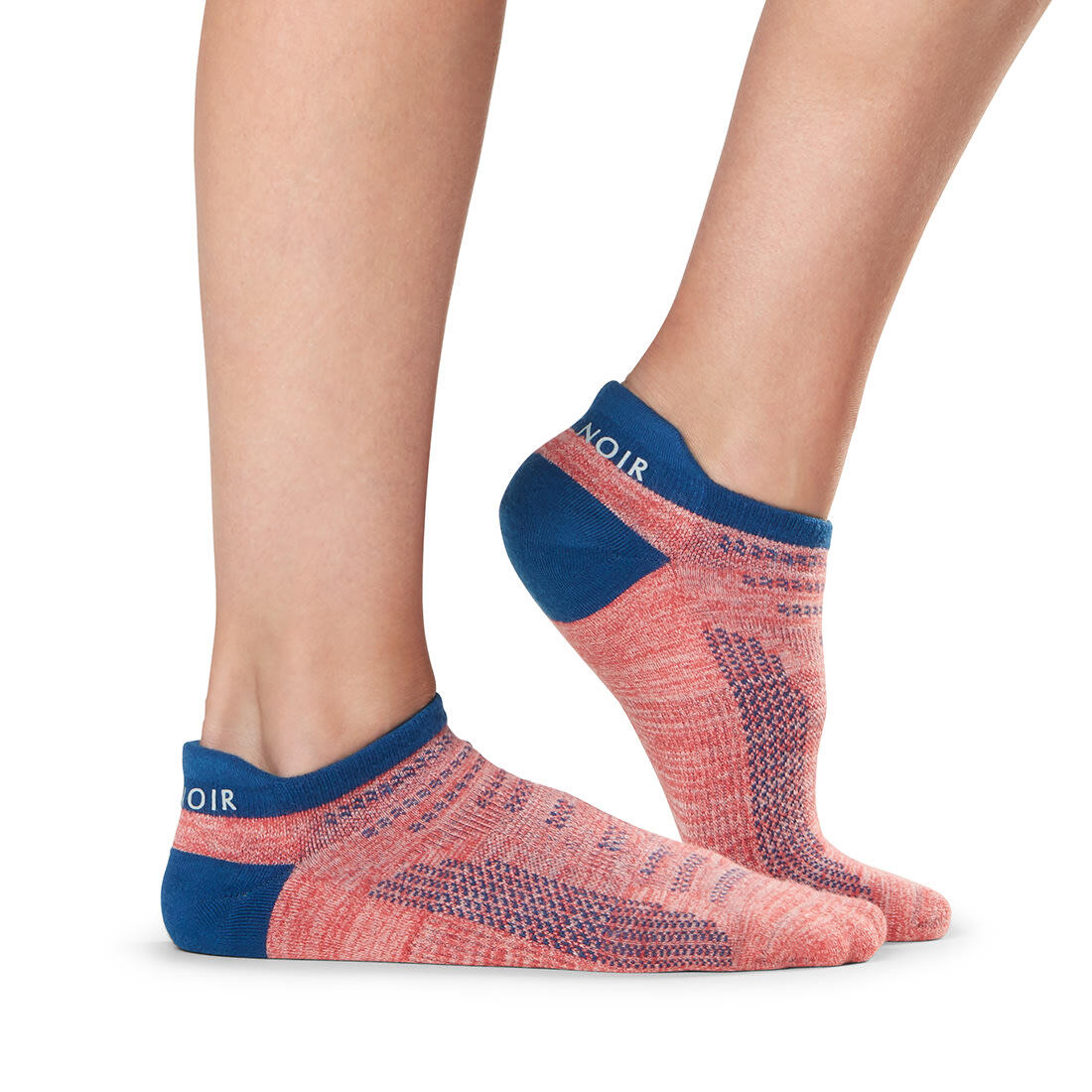 Womens/Ladies Two Tone Sports Socks (Coral/Blue) 1/4