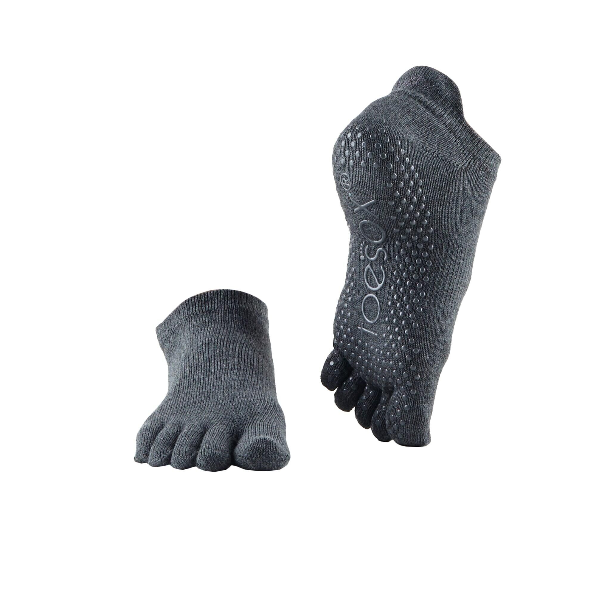 FITNESS-MAD Womens/Ladies Low Rise Toe Socks (Charcoal Grey)