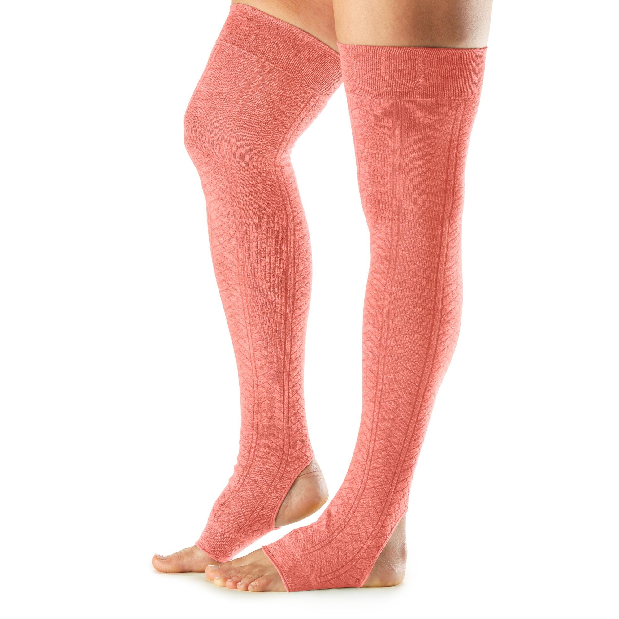 Womens/Ladies Open Heel Leg Warmers (Orange) 1/3