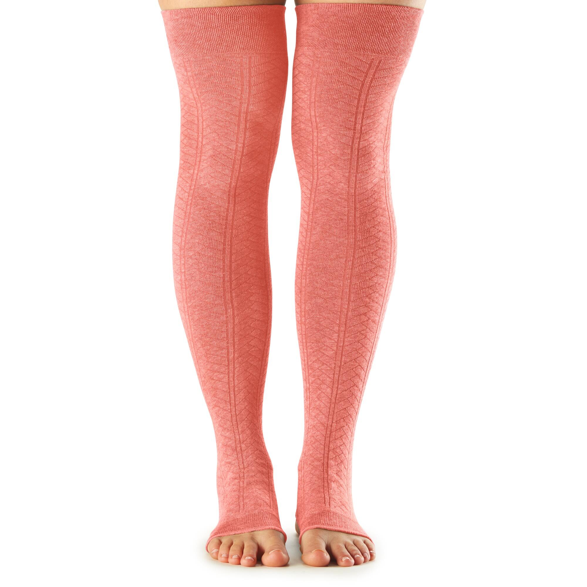 Womens/Ladies Open Heel Leg Warmers (Orange) 2/3