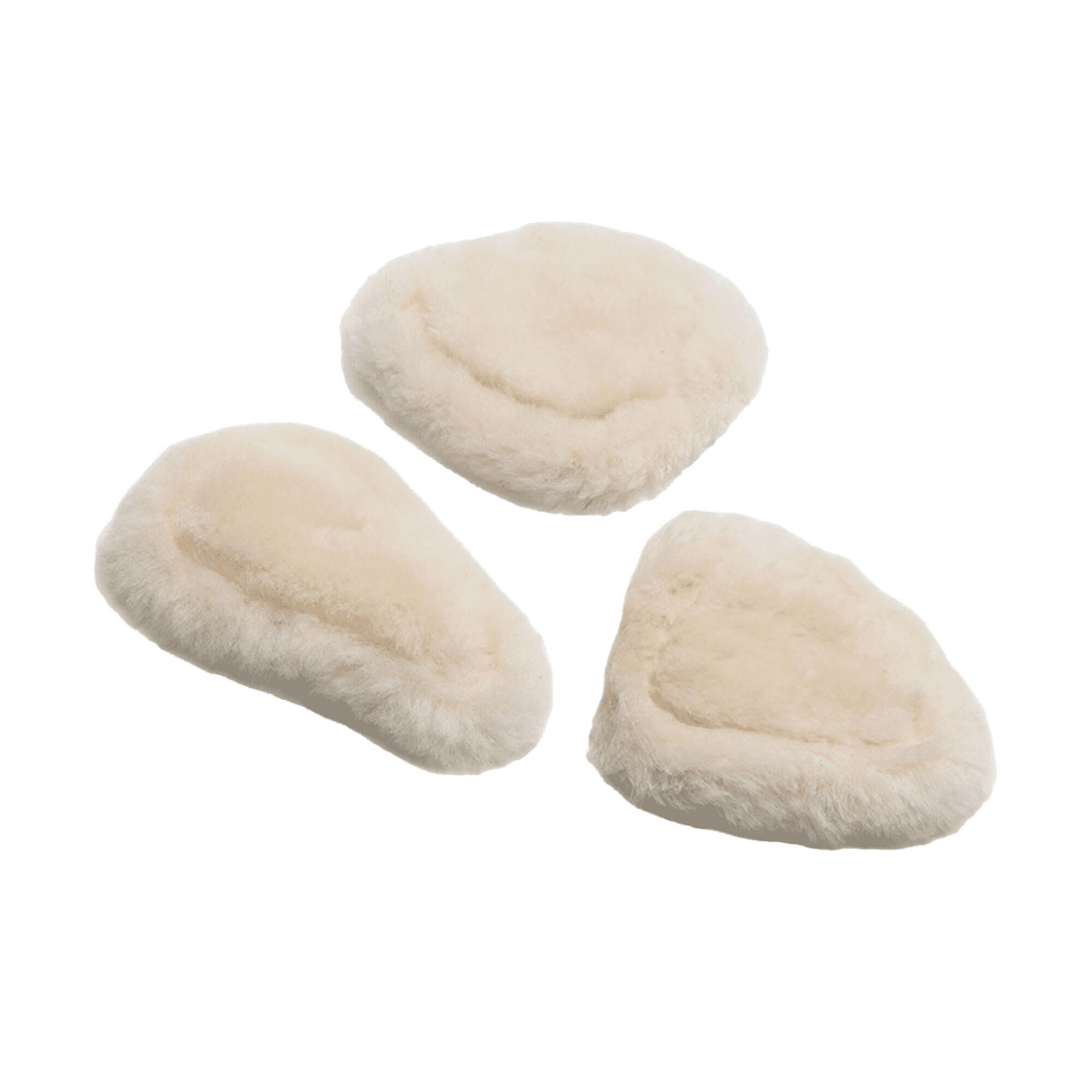 SHIRES Sheepskin Horse Breastplate Pads Set (Pack of 3) (White)