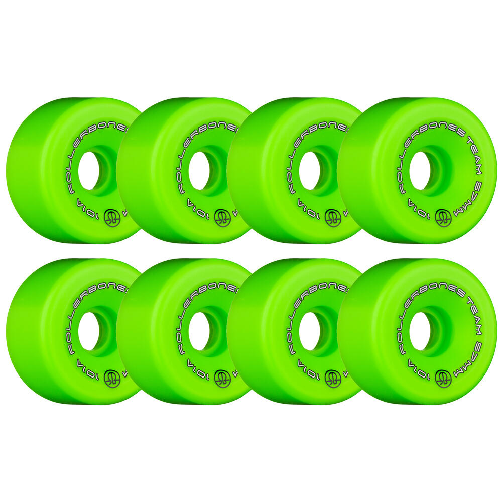 ROLLERBONES TEAM LOGO – INDOOR QUAD ROLLER SKATE WHEELS – 57MM 101A – SET OF 8 3/5