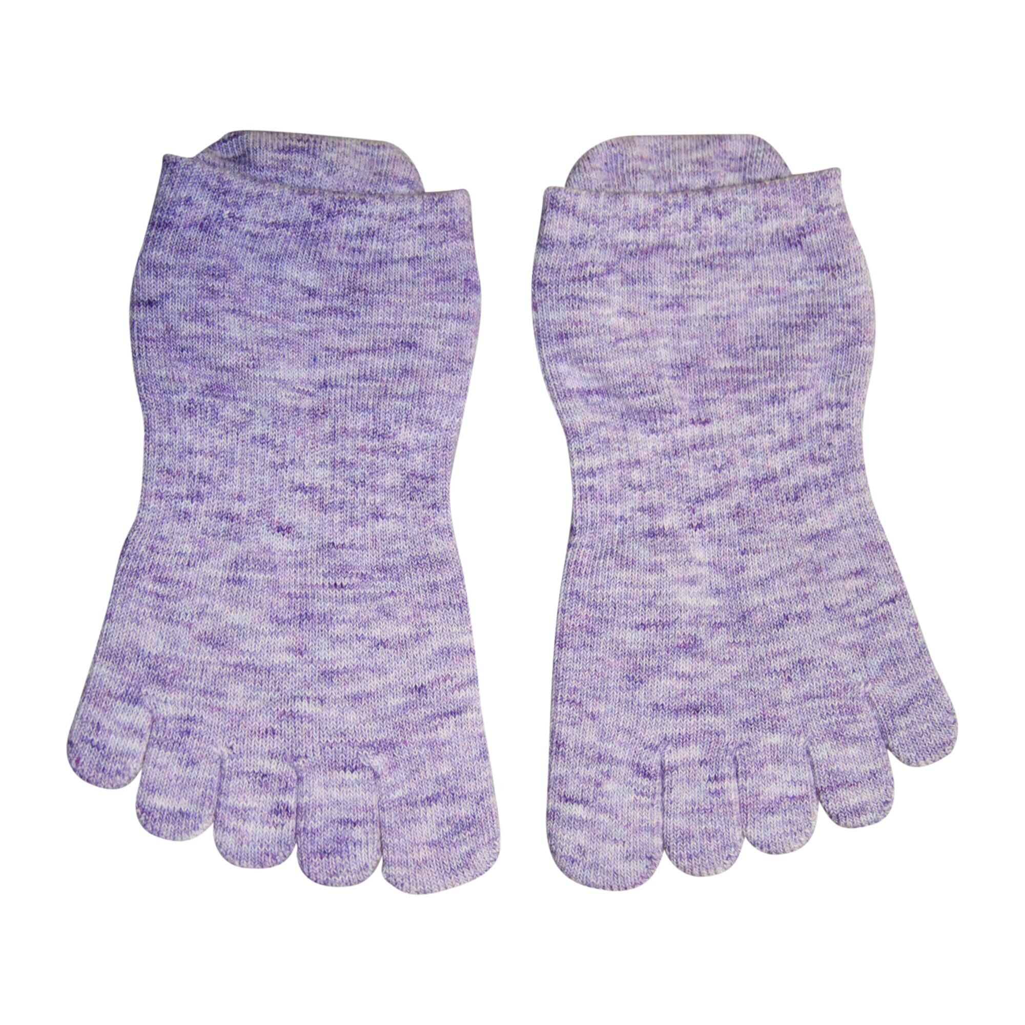 FITNESS-MAD Womens/Ladies Low Rise Toe Socks (Purple Heather)