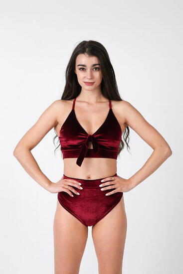 Spodenki do pole dance twerk Rev Activ Velvet z wysokim stanem welurowe