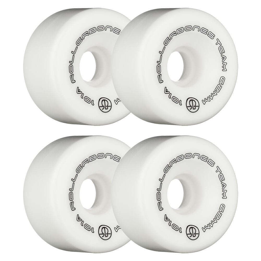 ROLLERBONES TEAM LOGO – INDOOR QUAD ROLLER SKATE WHEELS – 62MM 101A – SET OF 8 3/5