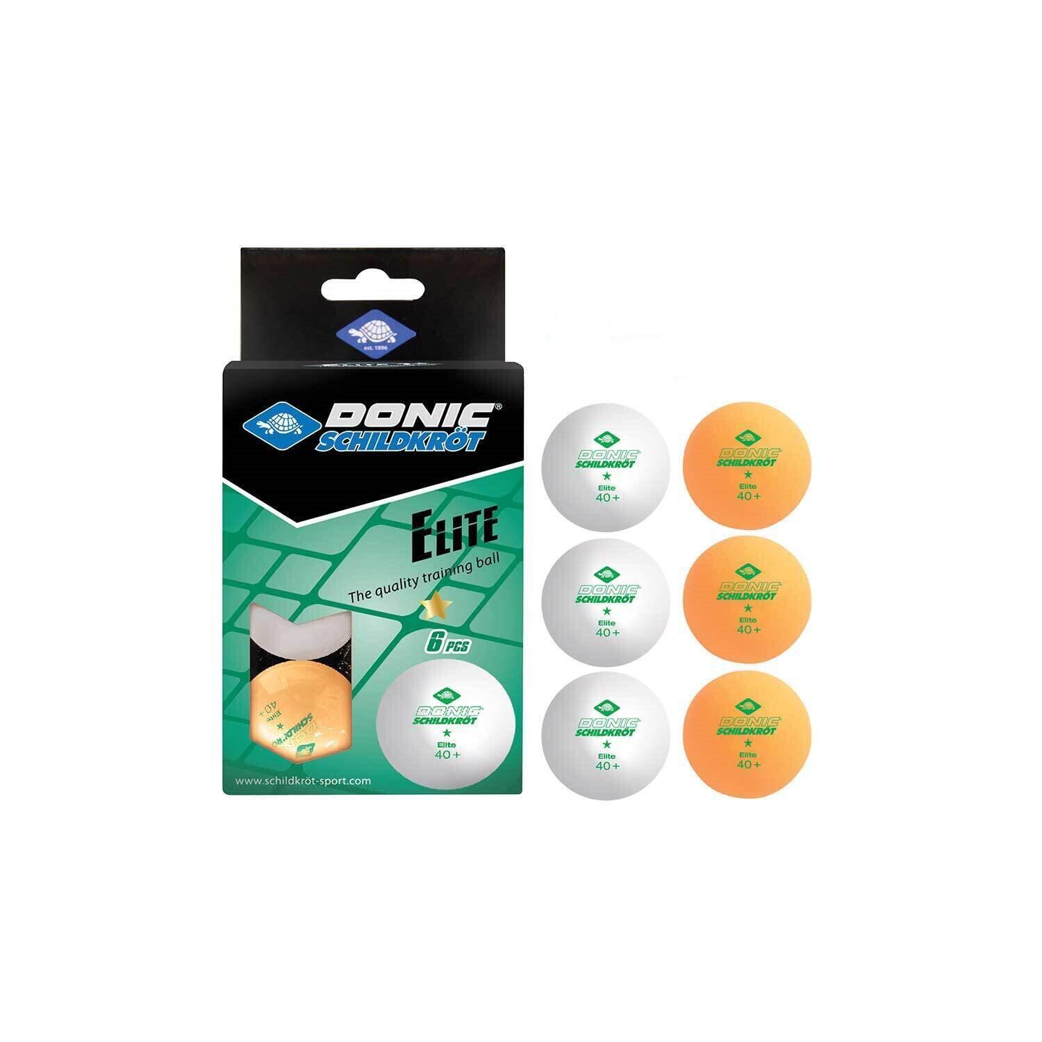 1Star Elite Table Tennis Balls (Pack of 6) (White/Yellow/Green) 2/3