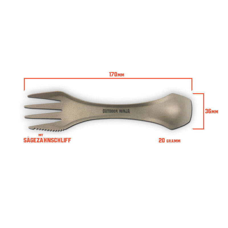 Titan Spork - 3 in 1 Löffel, Gabel, Messer