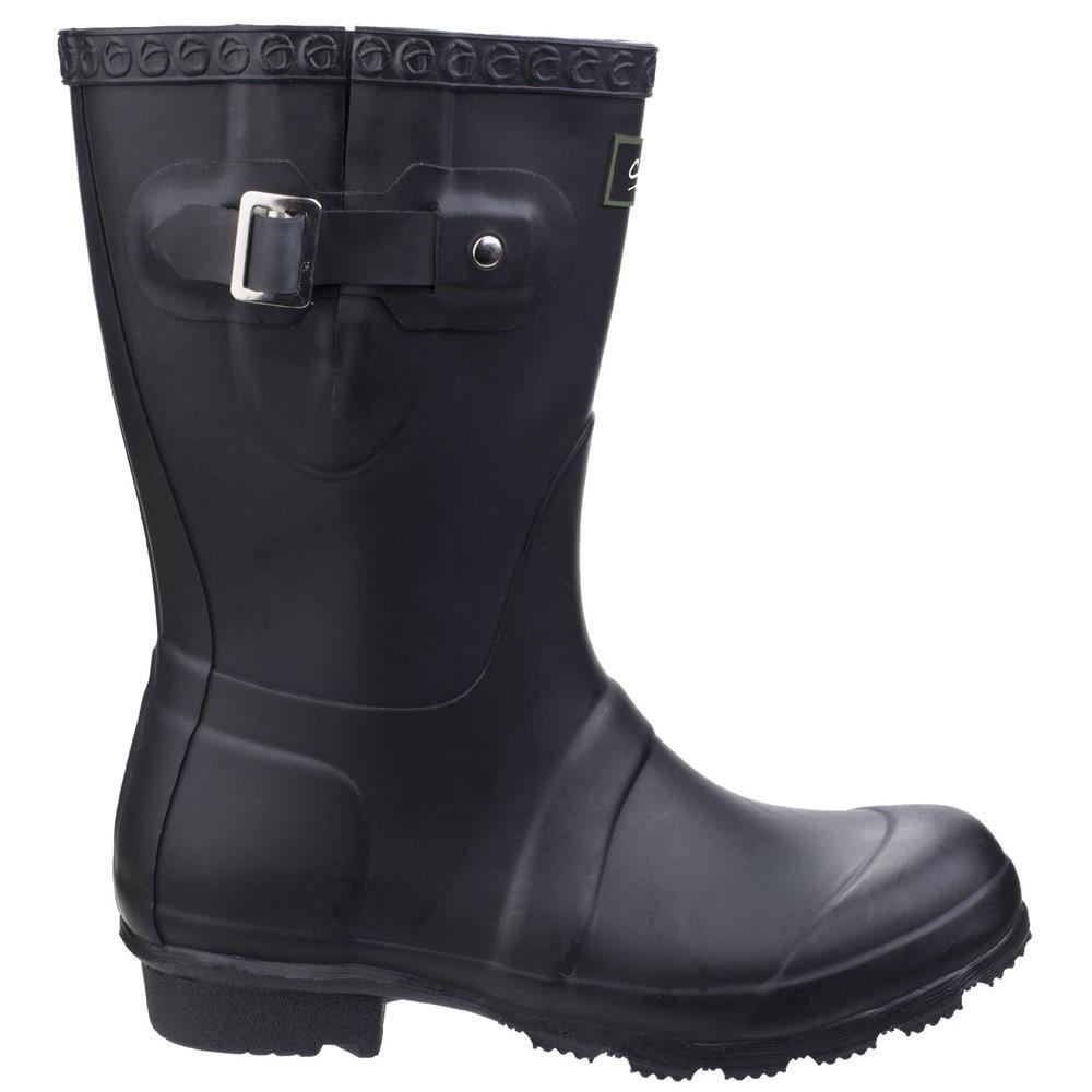 Womens/Ladies Windsor Short Waterproof Pull On Wellington Boots (Black) 2/5