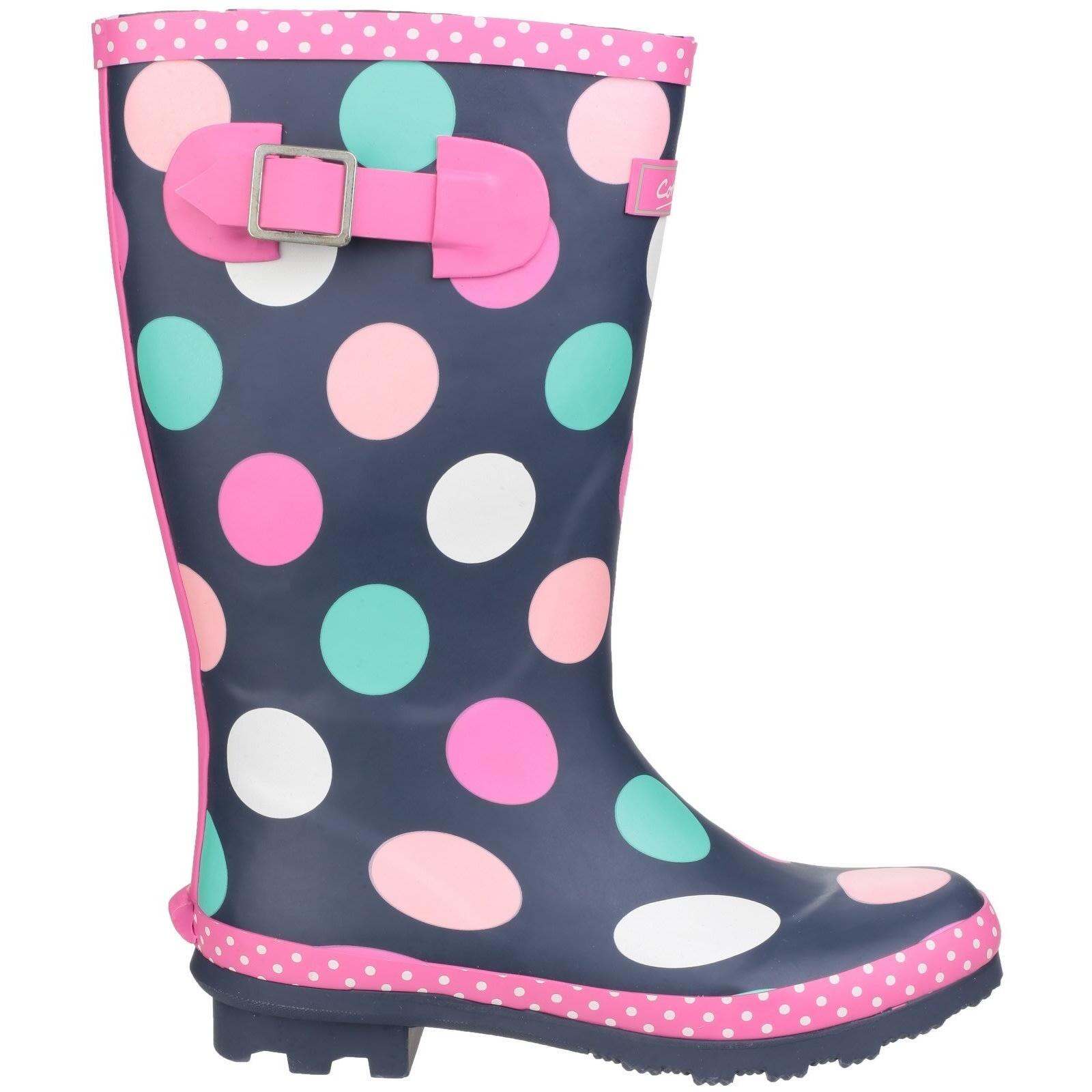 Childrens Girls Dotty Spotted Wellington Boots (Multicoloured) 2/5