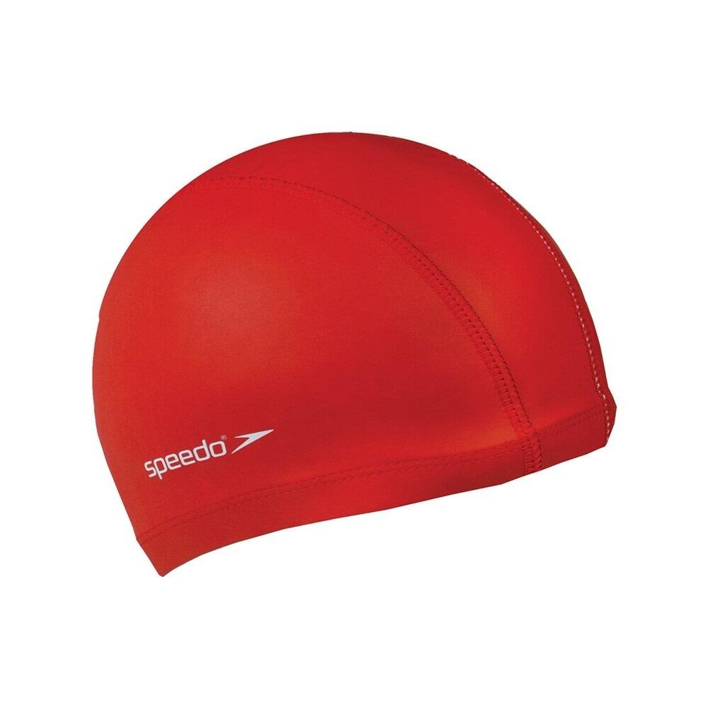 Unisex Adult Polyester Swim Cap (Red) 1/2