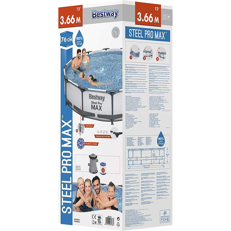 Ø 366 x 76 cm Bestway Steel Pro MAX Poolset rund