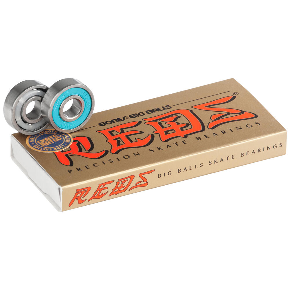 BONES BIG BALLS REDS BEARINGS - FOR SKATEBOARDS AND SCOOTERS - 8mm - 8 PACK