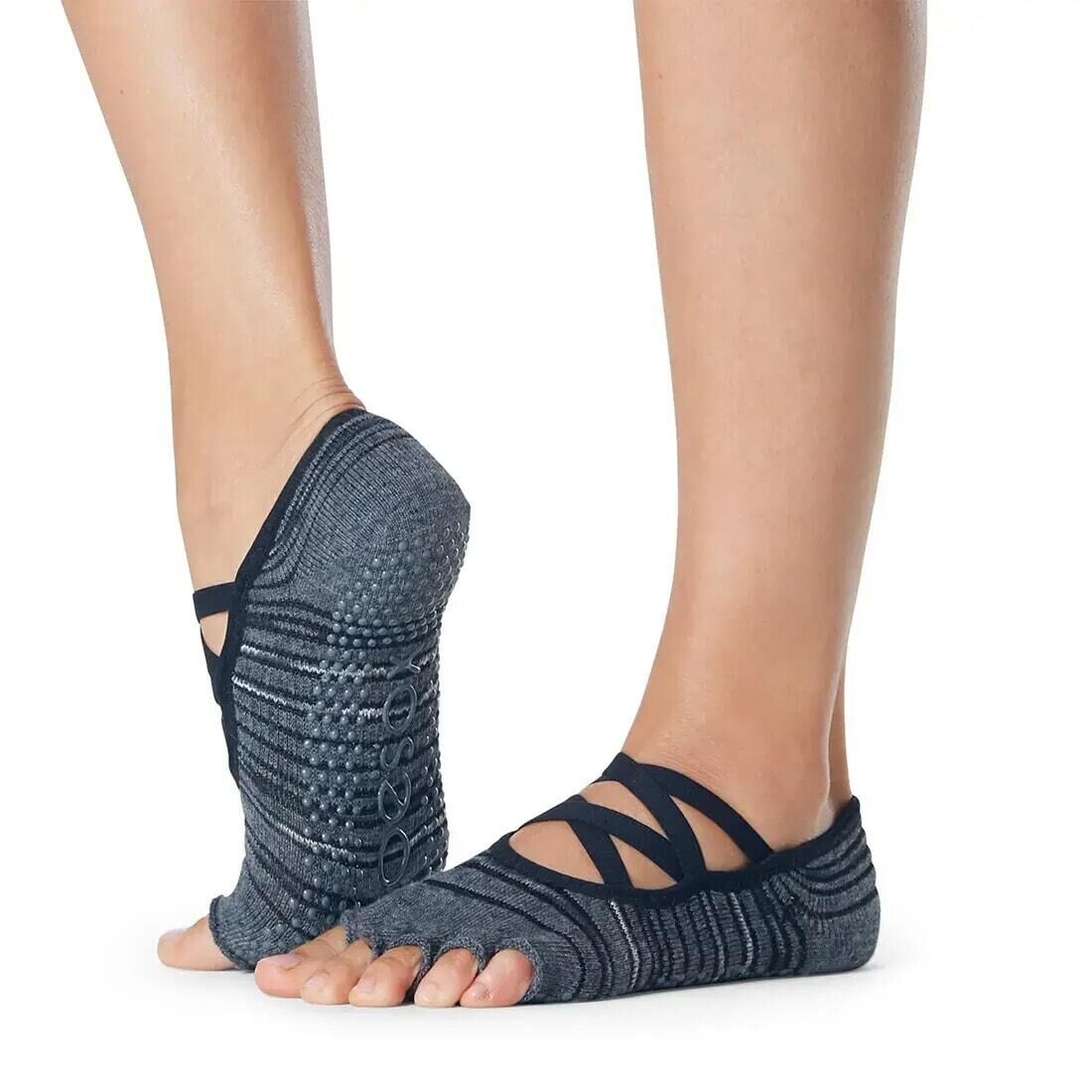 FITNESS-MAD Womens/Ladies Elle Diverge Half Toe Socks (Grey/Navy)