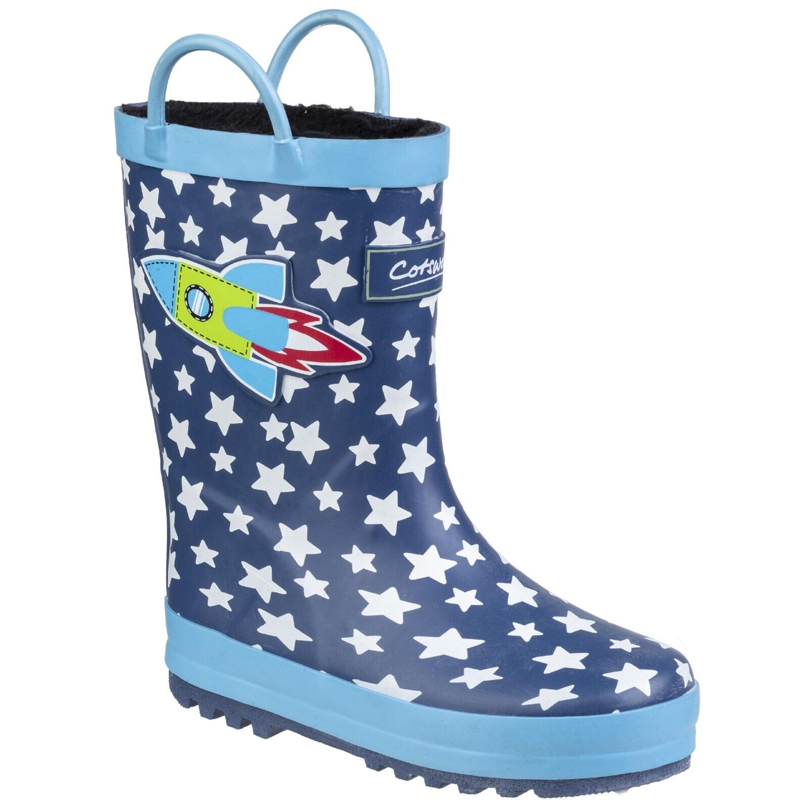 Childrens/Kids Sprinkle Wellington Boots (Blue Rocket) 1/2