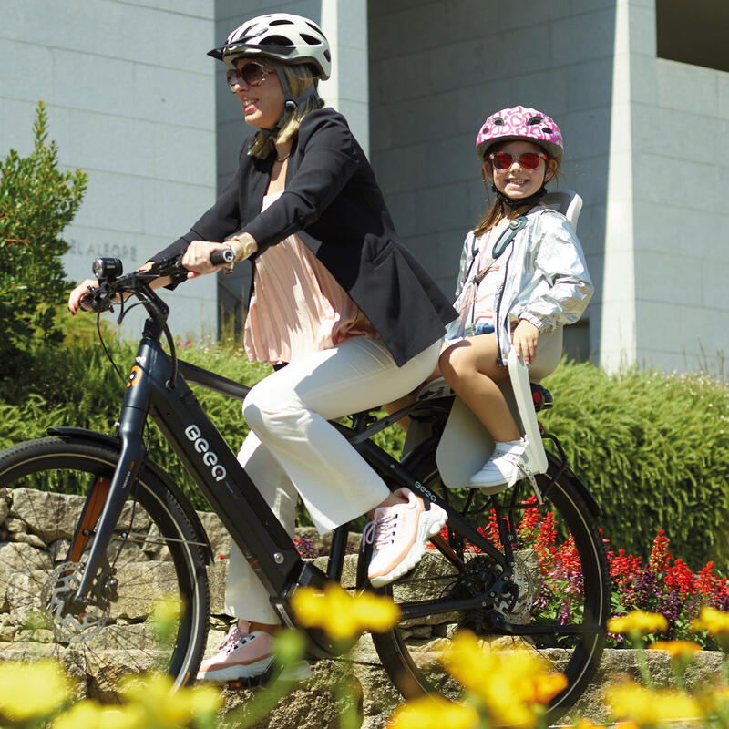 Cadeira Bicicleta Fixação Porta-Bagagem Traseira Bubbly Cinzento e Castanho