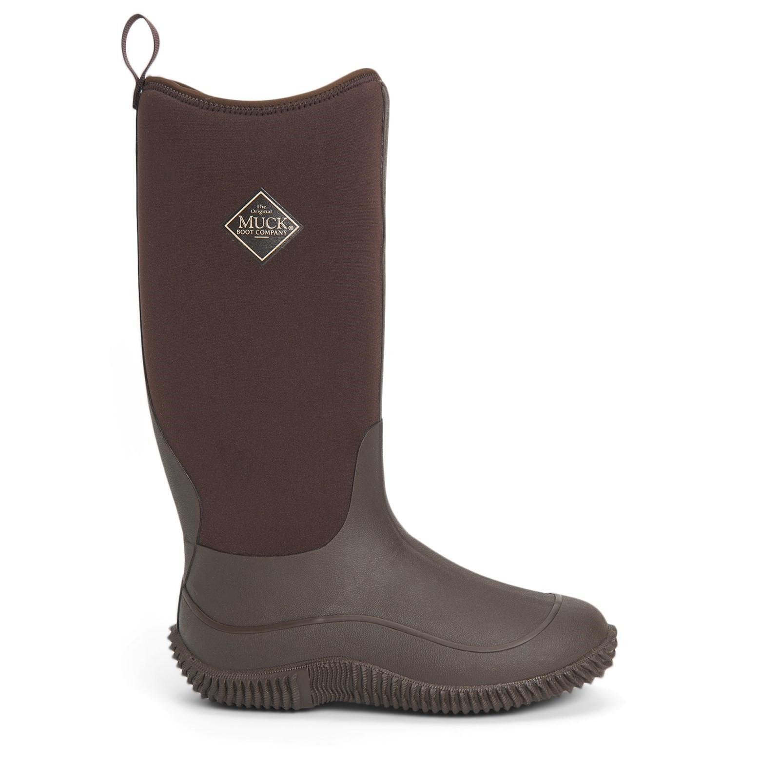 Womens/Ladies Fleece Wellington Boots (Brown) 4/4