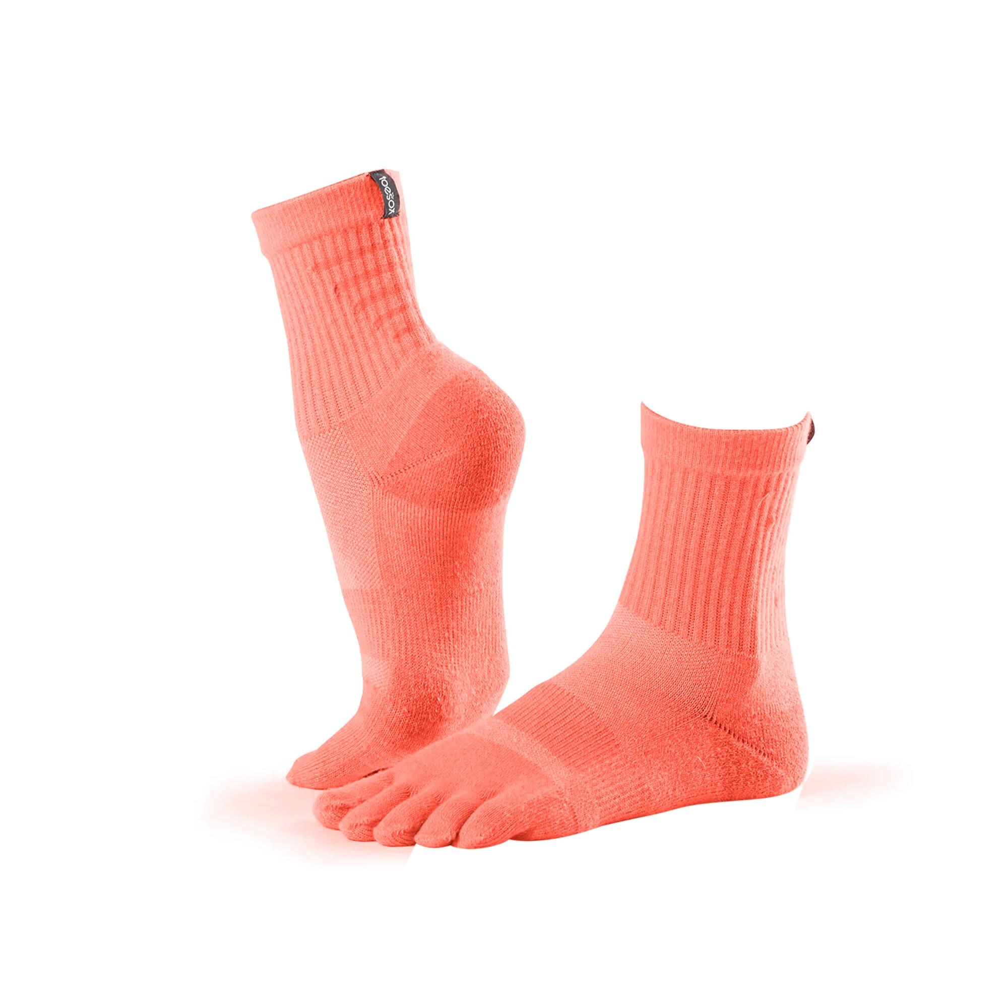 Mens Midweight Toe Socks (Orange) 1/3