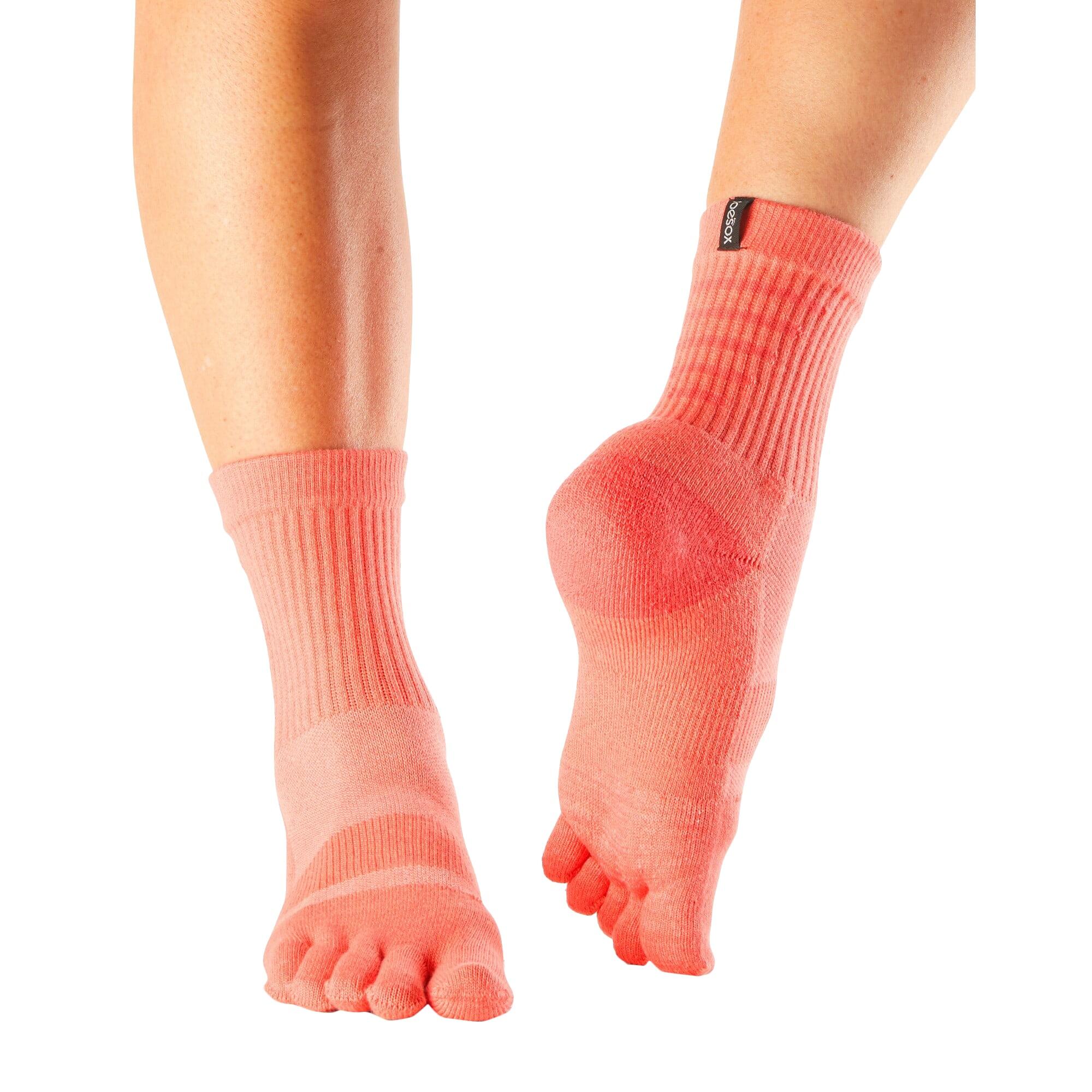 Mens Midweight Toe Socks (Orange) 2/3
