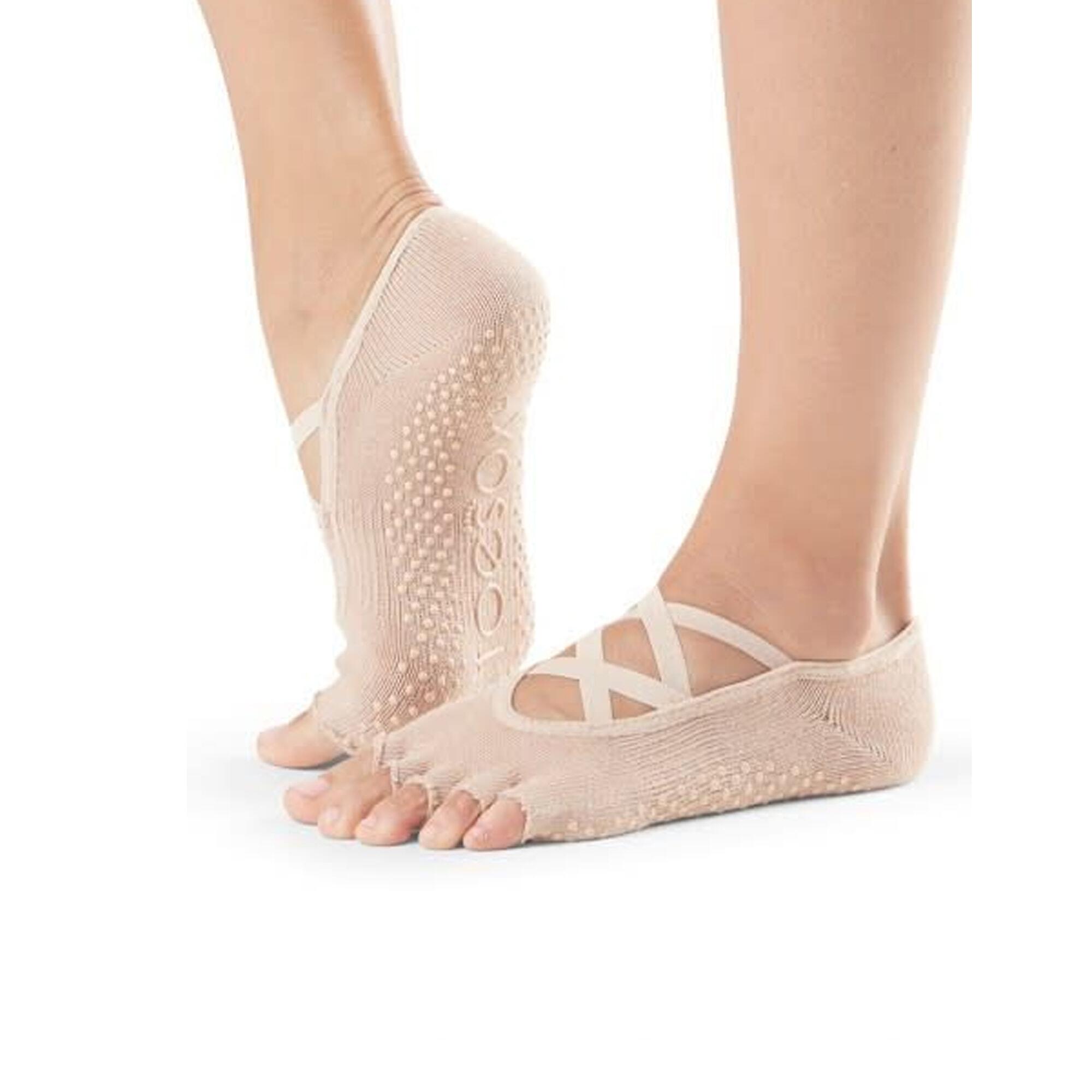 Womens/Ladies Elle Toe Socks (Nude) 2/3