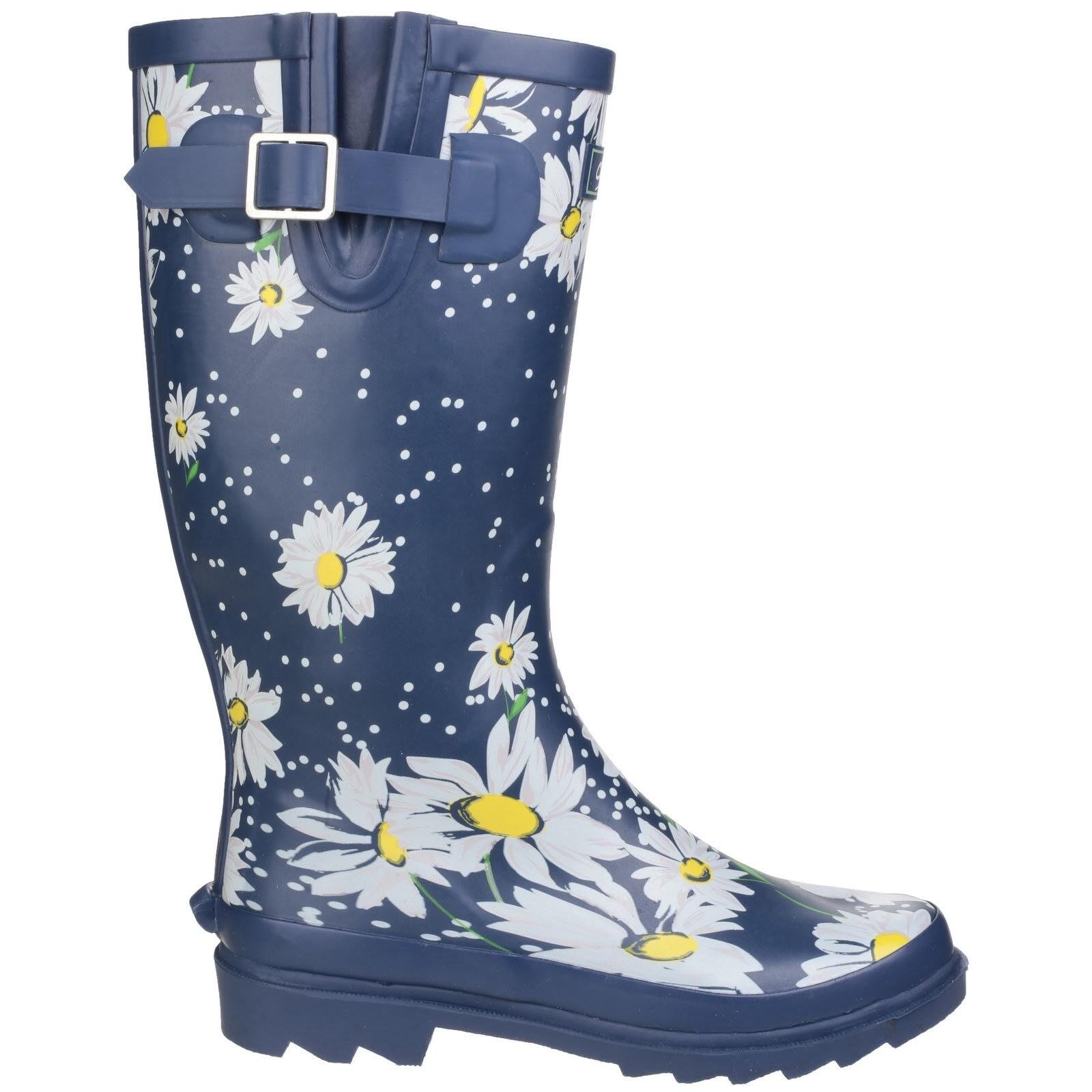 Womens/Ladies Burghley Pull On Patterned Wellington Boots (Daisy) 3/5